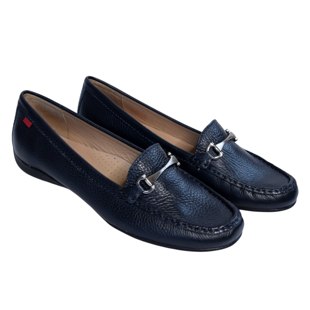 Marc Joseph New York Richmond St Blue Leather Horsebit Loafers Drivers Women 9.5